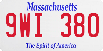 MA license plate 9WI380