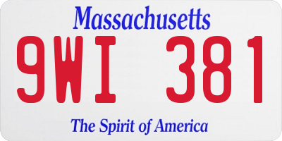 MA license plate 9WI381