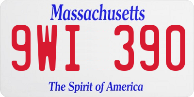 MA license plate 9WI390
