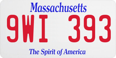 MA license plate 9WI393
