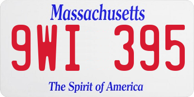 MA license plate 9WI395