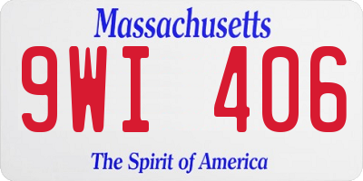 MA license plate 9WI406