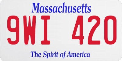 MA license plate 9WI420