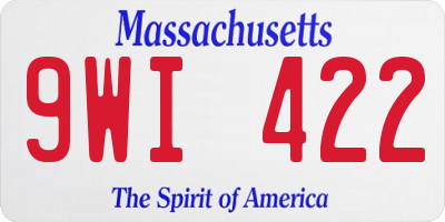 MA license plate 9WI422