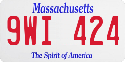 MA license plate 9WI424
