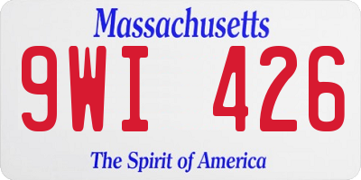 MA license plate 9WI426