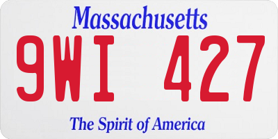 MA license plate 9WI427