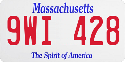 MA license plate 9WI428