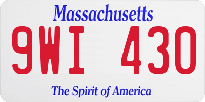 MA license plate 9WI430