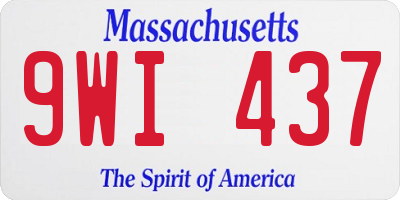 MA license plate 9WI437