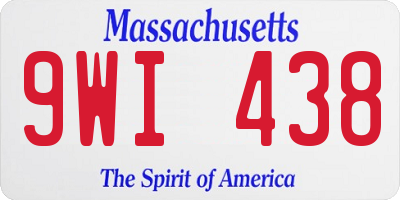 MA license plate 9WI438