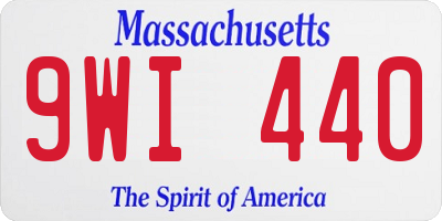 MA license plate 9WI440