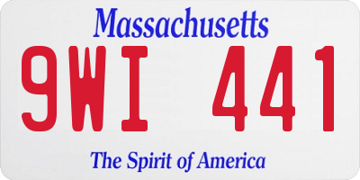 MA license plate 9WI441