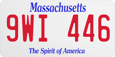 MA license plate 9WI446