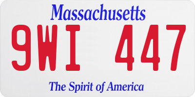MA license plate 9WI447
