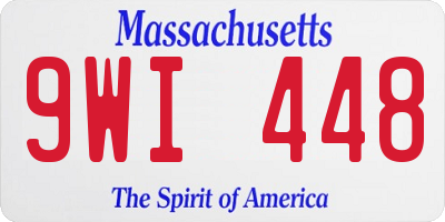 MA license plate 9WI448