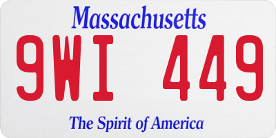 MA license plate 9WI449