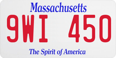 MA license plate 9WI450