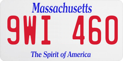 MA license plate 9WI460