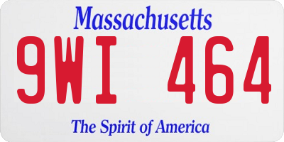 MA license plate 9WI464
