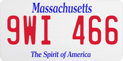 MA license plate 9WI466