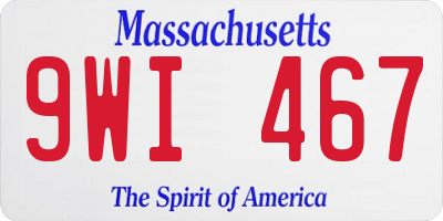 MA license plate 9WI467