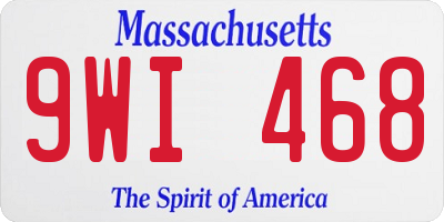 MA license plate 9WI468