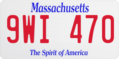 MA license plate 9WI470