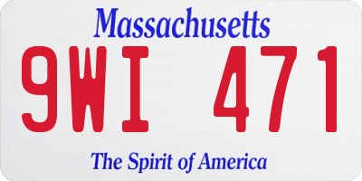 MA license plate 9WI471