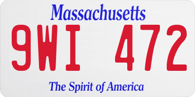 MA license plate 9WI472