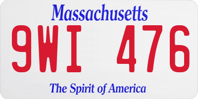 MA license plate 9WI476