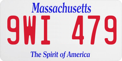 MA license plate 9WI479