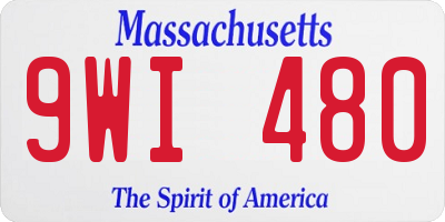 MA license plate 9WI480