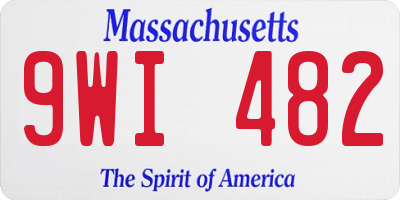 MA license plate 9WI482