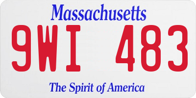 MA license plate 9WI483