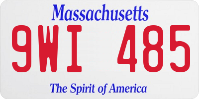 MA license plate 9WI485