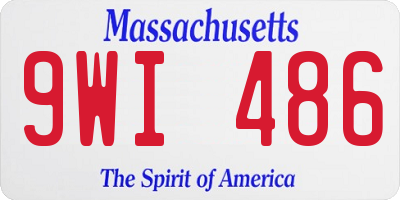MA license plate 9WI486