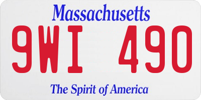 MA license plate 9WI490