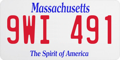 MA license plate 9WI491