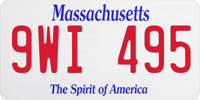 MA license plate 9WI495
