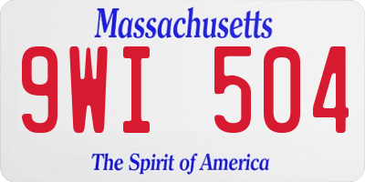 MA license plate 9WI504