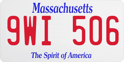 MA license plate 9WI506