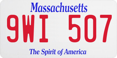 MA license plate 9WI507