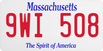 MA license plate 9WI508