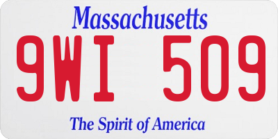 MA license plate 9WI509
