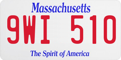 MA license plate 9WI510