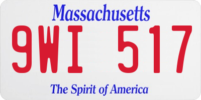 MA license plate 9WI517