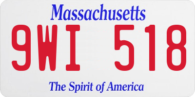MA license plate 9WI518