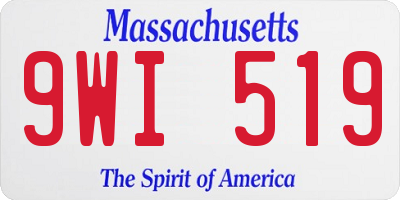 MA license plate 9WI519