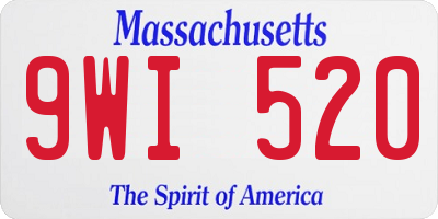 MA license plate 9WI520